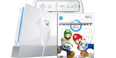 Wii Console with Mario Kart Wii Bundle – White