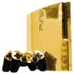 Sony PlayStation 3 Slim Skin (PS3 Slim) – NEW – GOLD CHROME MIRROR system skins faceplate decal mod