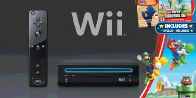 Wii Black Console with New Super Mario Brothers Wii and Music CD