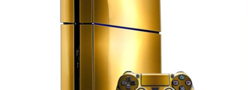 Sony PlayStation 4 Skin (PS4) – NEW – BRUSHED GOLD system skins faceplate decal mod